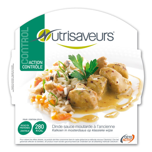 Dinde avec sauce moutarde et riz (1 repas)